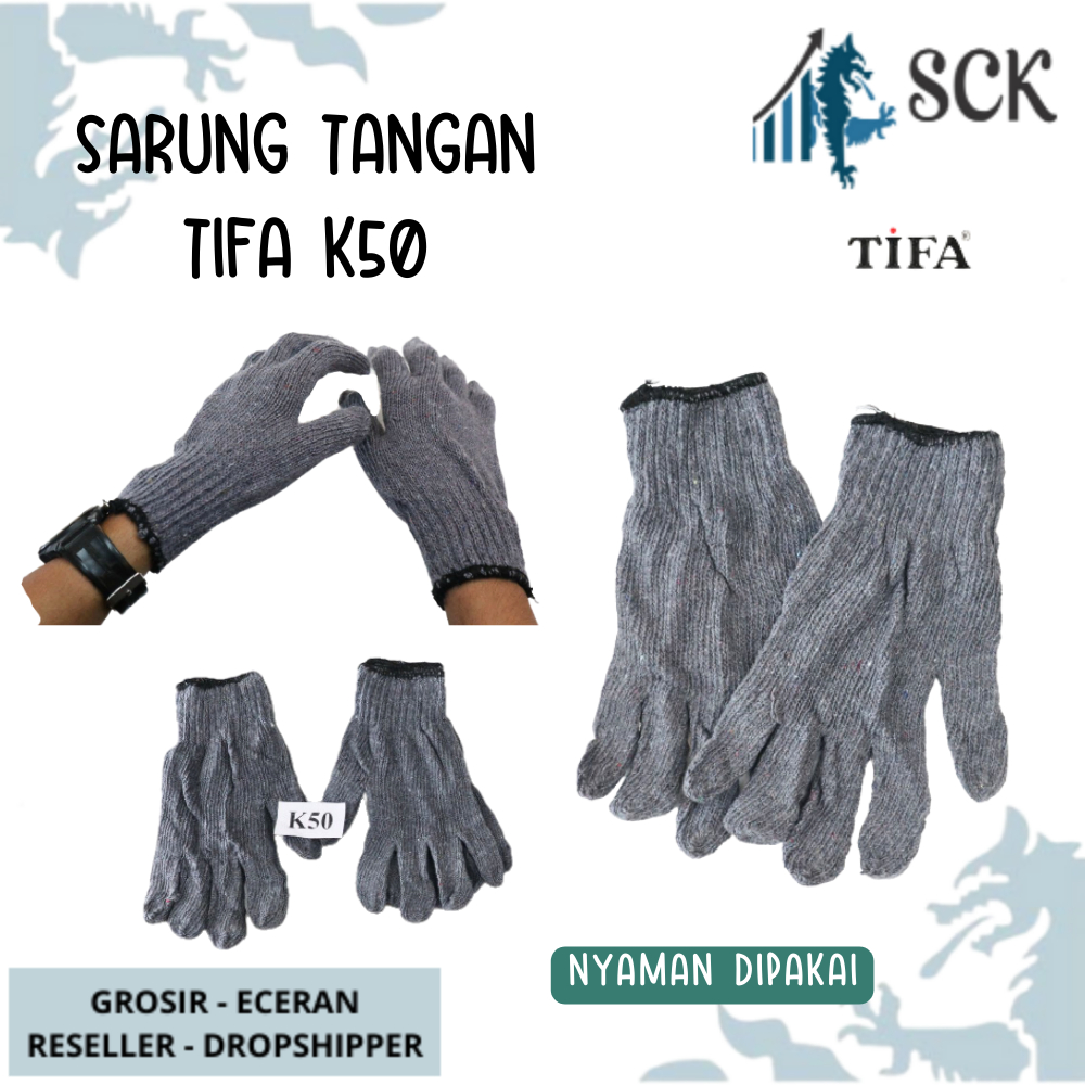 Sarung Tangan TIFA K50 K60 / Kaus Tangan TIFA POLOS K 50 - K 60 Dewasa Wanita / Perlengkapan Otomotif - sckmenwear GROSIR