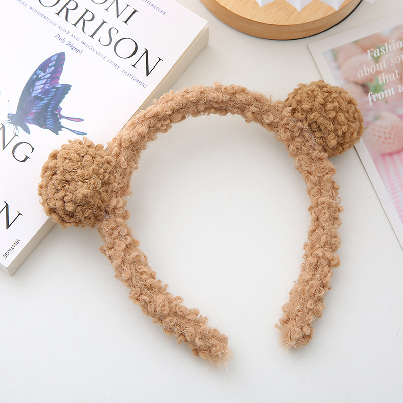 Bando Telinga Beruang Bear bulu korea kekinian Bandana Aksesoris Rambut Import S1025