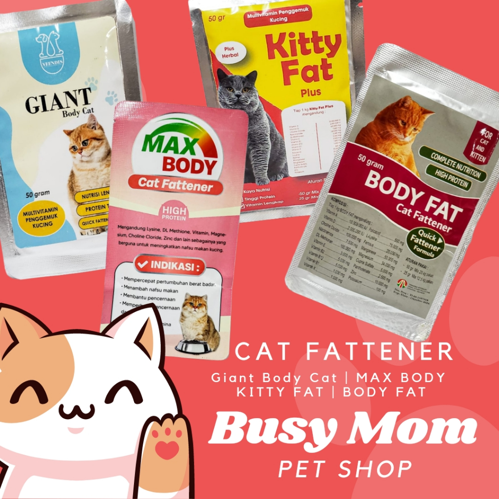 Body fat Cat - MAX BODY - KItty Fat - Giant Body Fat 50g Vitamin Penggemuk Kucing Sachet Bubuk Nutrisi Powder Bodyfat