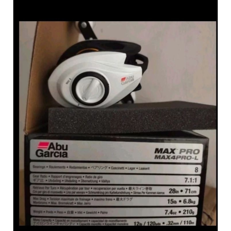 reel abu garcia max pro max 4 max4pro L reel bc putih baitcasting