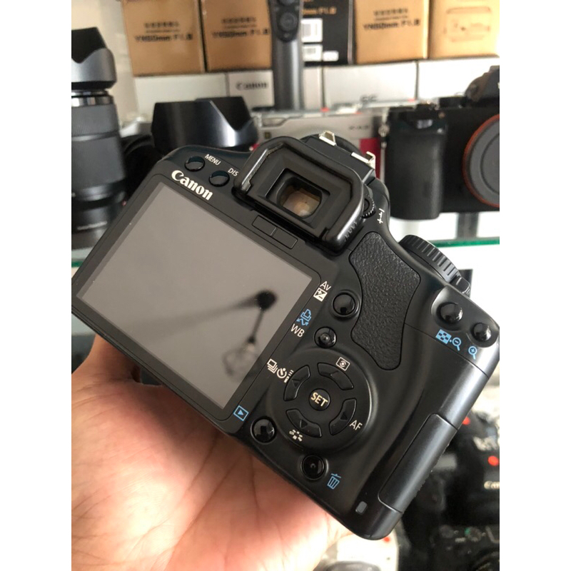 kamera canon eos dlsr 450d body lensa kit 18-55 mulus siap pakai