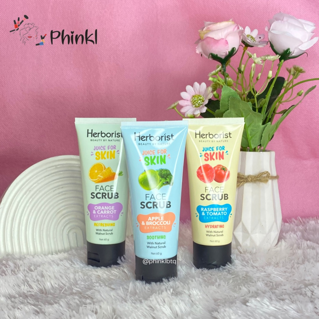 `ღ´ PHINKL `ღ´ Herborist Juice Face Scrub peeling untuk muka lulur wajah peeling peel off meratakan kulit kusam gradakan