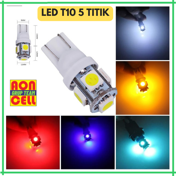 LAMPU LED MOBIL LED 5 TITIK SMD HIGH QUALITY SOCKET T10