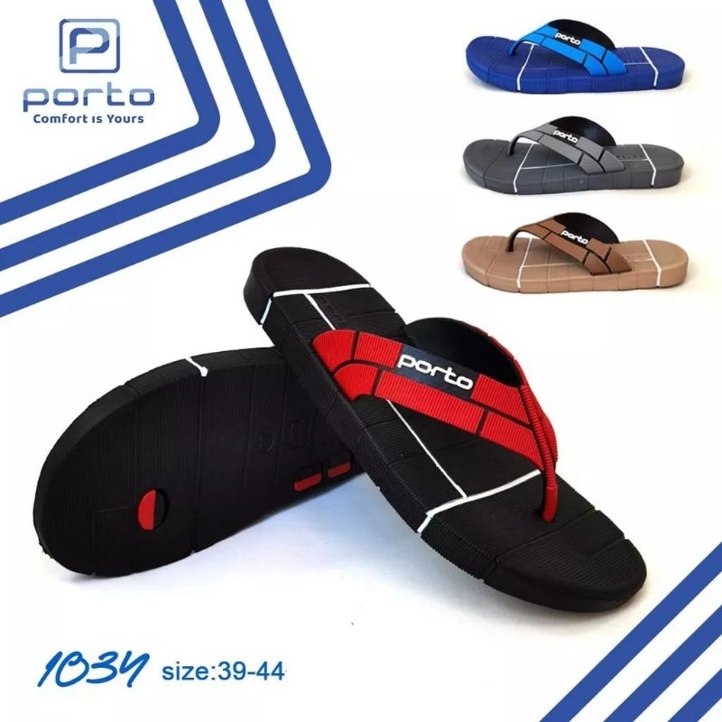 Sandal Jepit Pria Dewasa / Sandal Jepit Laki-Laki Karet Porto 1034L/1034M