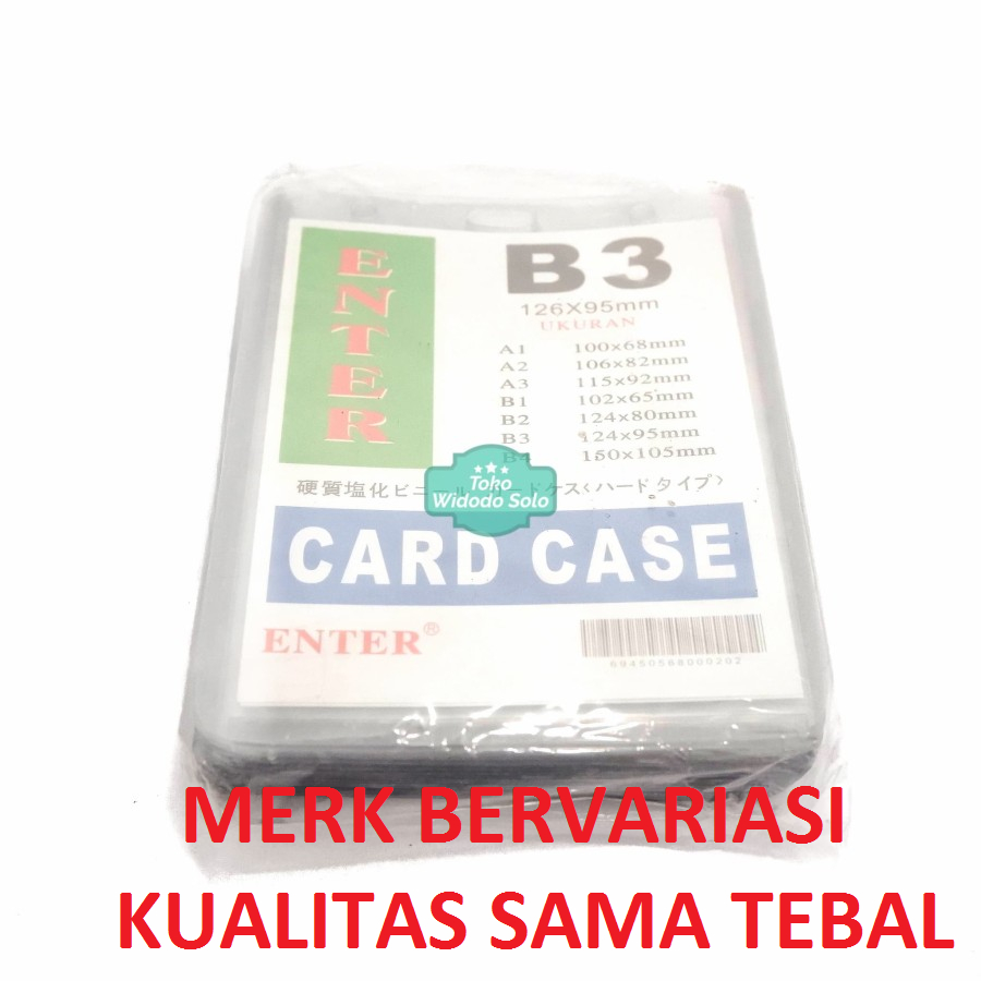 

Plastik ID Card Case B3 Name Card Name Tag Portrait - 1 Pack Isi 20 Buah