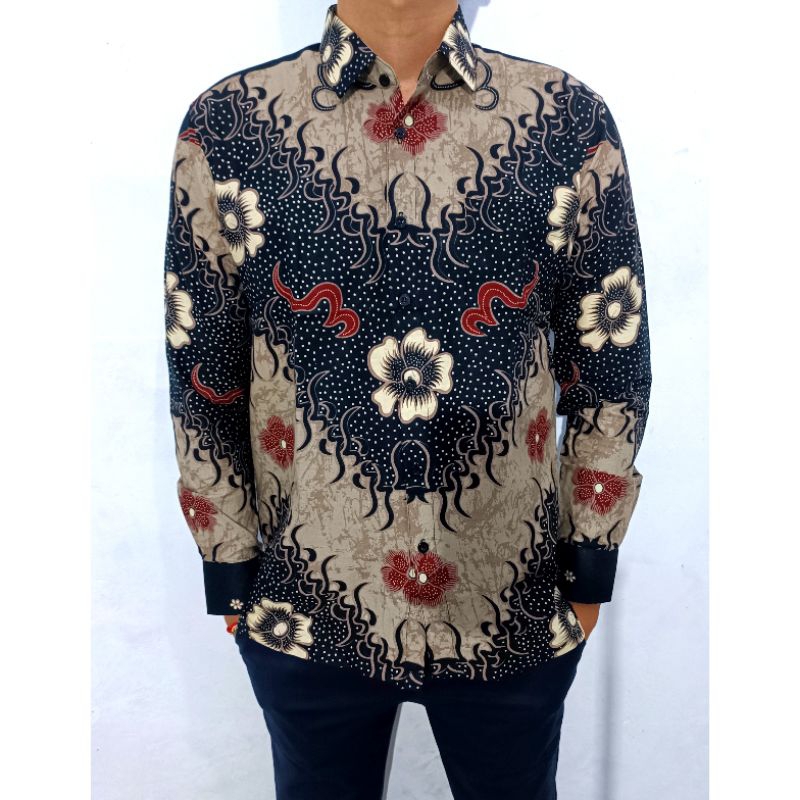 kemeja batik lengan panjang casual (devonzo)