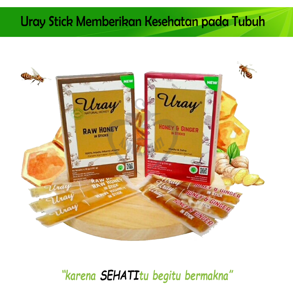 Madu Uray Honey Stik 12 Gram Madu Sachet Murni Honey Ginger