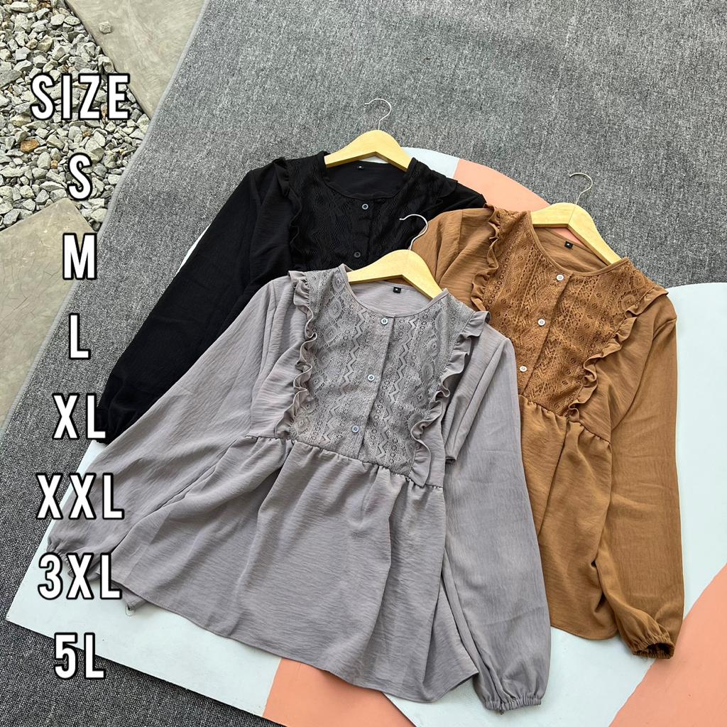 Meidas Blouse - Ukuran S M L XL XXL 3XL 5L - Blouse Big Size - Blouse Jumbo - Atasan Wanita Jumbo