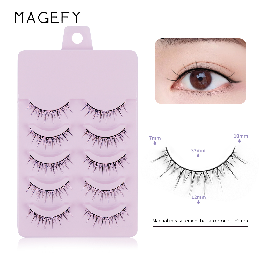 MAGEFY 5 Pasang Manga Bulu Mata Alami Asia Cosplay Bulu Mata Faux Mink Bulu Mata Jepang Korea Bulu Mata Palsu 1464