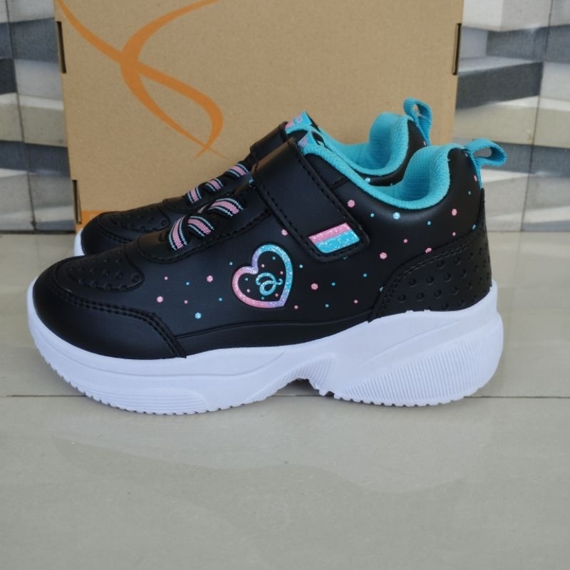 Sepatu ando original febe velcro perekat hitam hijau tosca