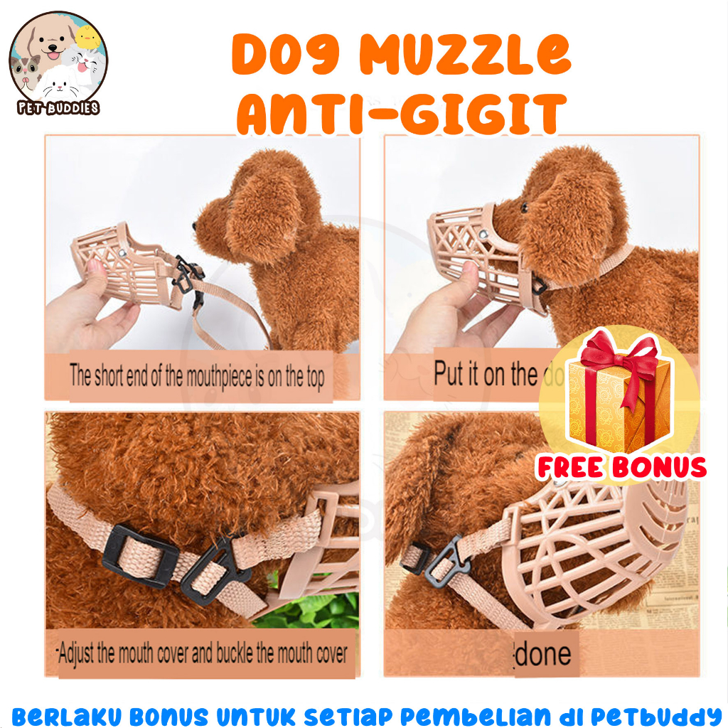 Dog Muzzle Brongsong Penutup Mulut Anjing Anti Gigit