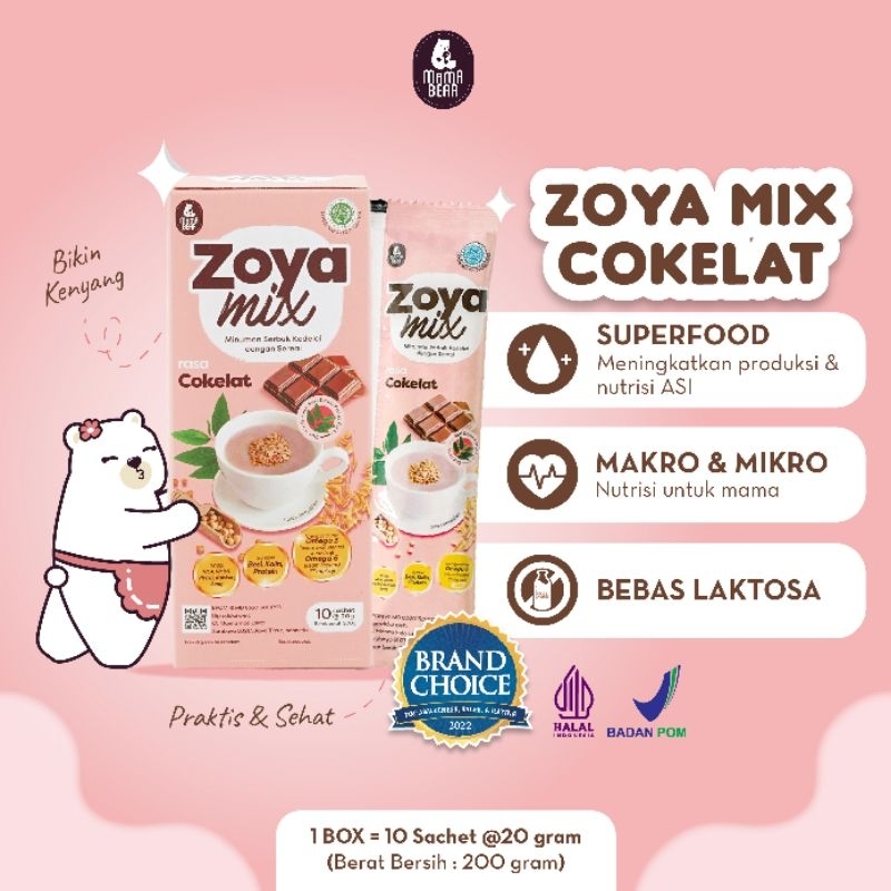 Mama Bear Zoya Mix Isi 10 Sachet Susu Pelancar Asi Booster Asi MamaBear