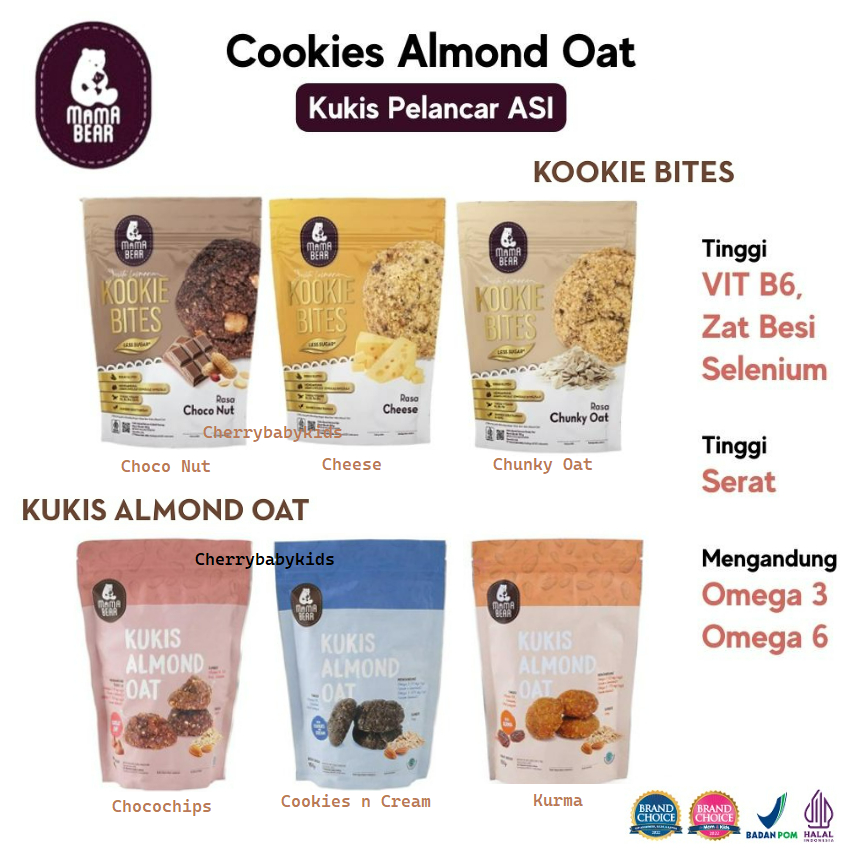 MILKY MAMA Cookies Asi Booster Kue Pelancar Asi Enak Kukis Cookies / Kookie Bites Mama Bear CBKS SBC