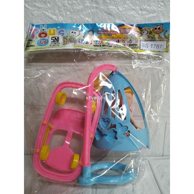 SS 1787 CUTE BABY / MAINAN STROLLER BONEKA + TEMPAT AYUNAN SANTAI