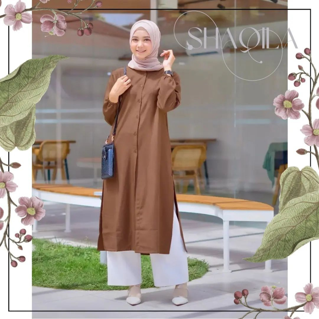 Teen Long Tunik/ Atasan Wanita Lengan Panjang/ Tunik Wanita Terbaru 2023 Bahan Shakila