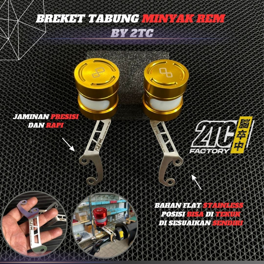 Bracket Tabung Minyak Rem UNIVERSAL Bracket Tabung Minyak Rem Stainless Steel / Dudukan Master Fluid Tank UNIVERSAL Semua Motor