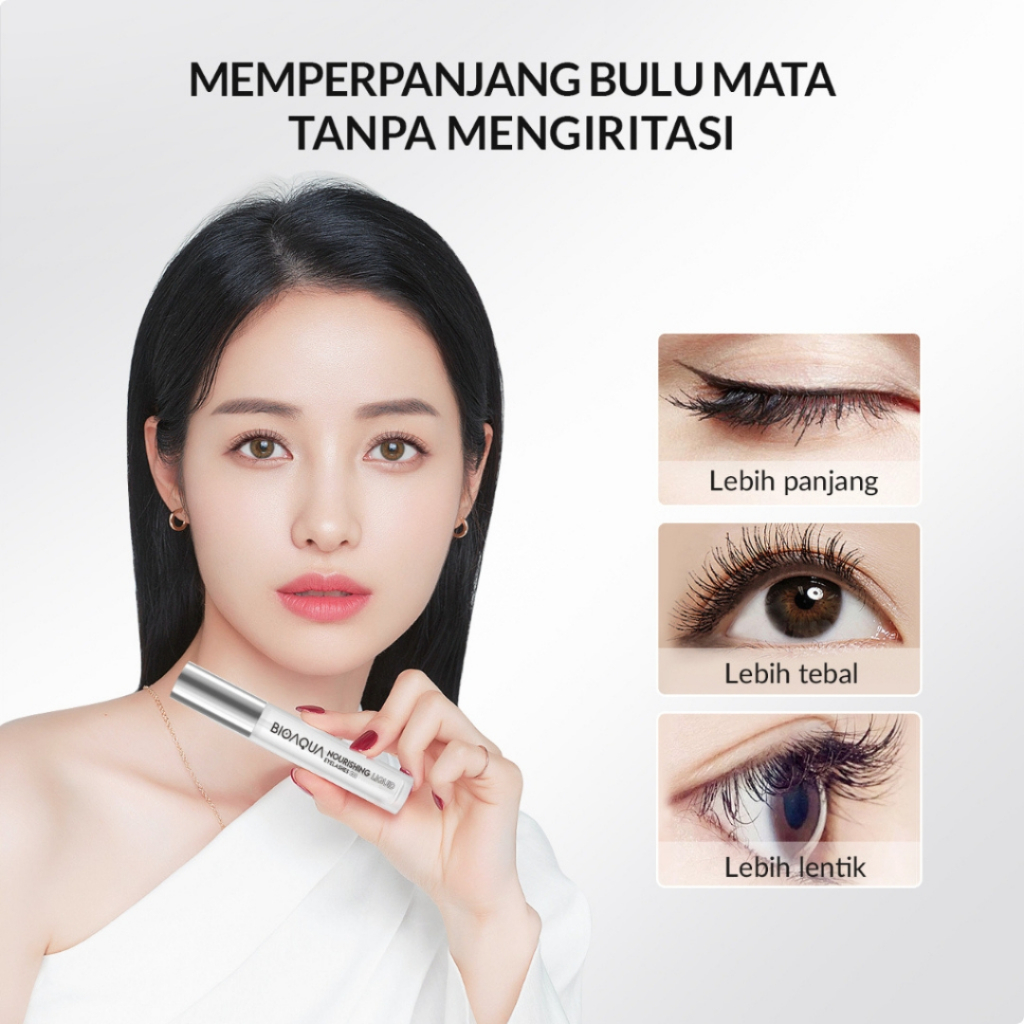 Serum Vitamin Penumbuh Penebal Pemanjang Pelentik Pelebat Penyubur Bulumata Bulu Mata dan Alis Bioaqua Nourishing Eyelashes Eyelash Serum Permanen Original BPOM dan Halal