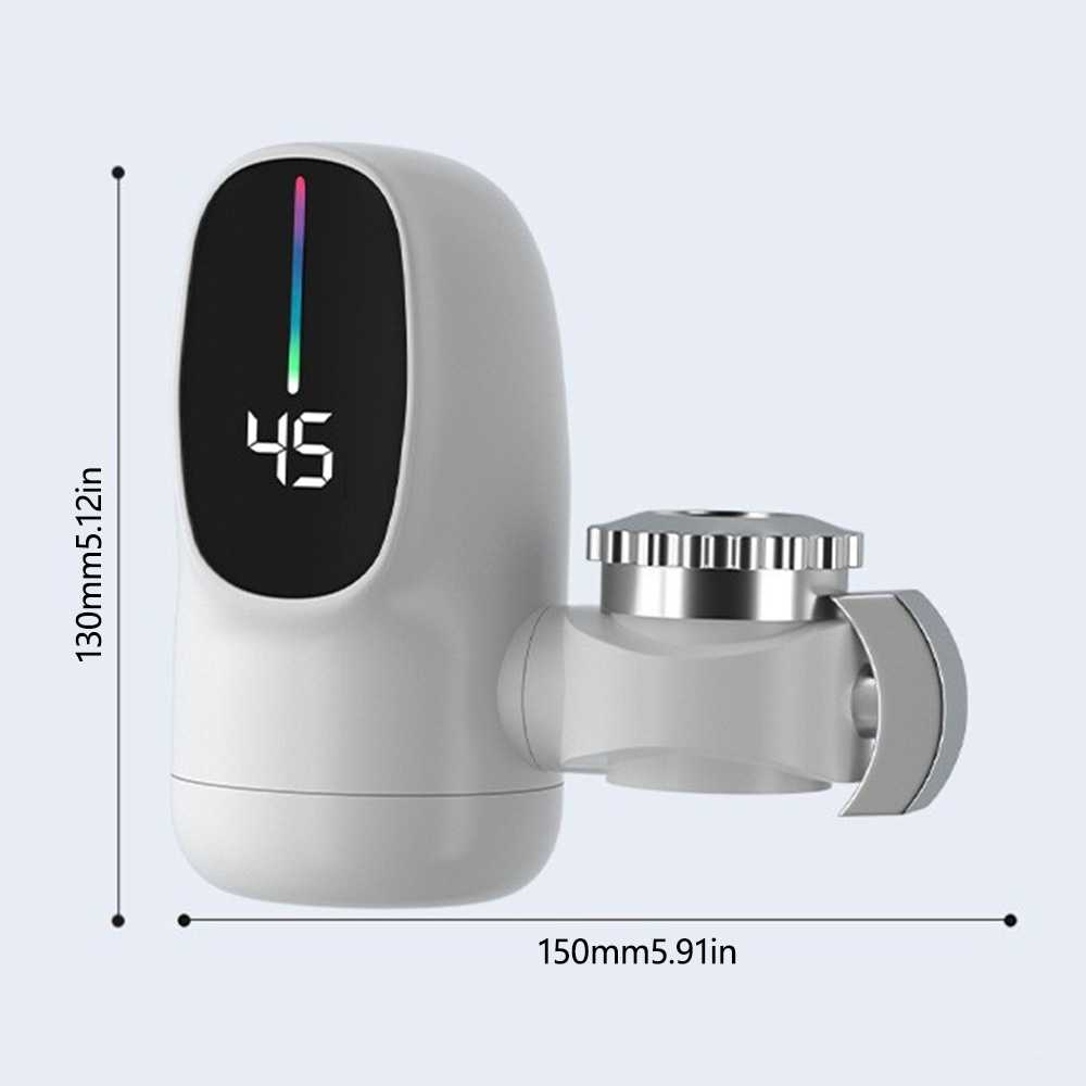 Pemanas Air Keran Wastafel Dapur Toilet Switch Hot and Cold LCD Tampilkan Suhu Kran Ubah Air Panas Dingin