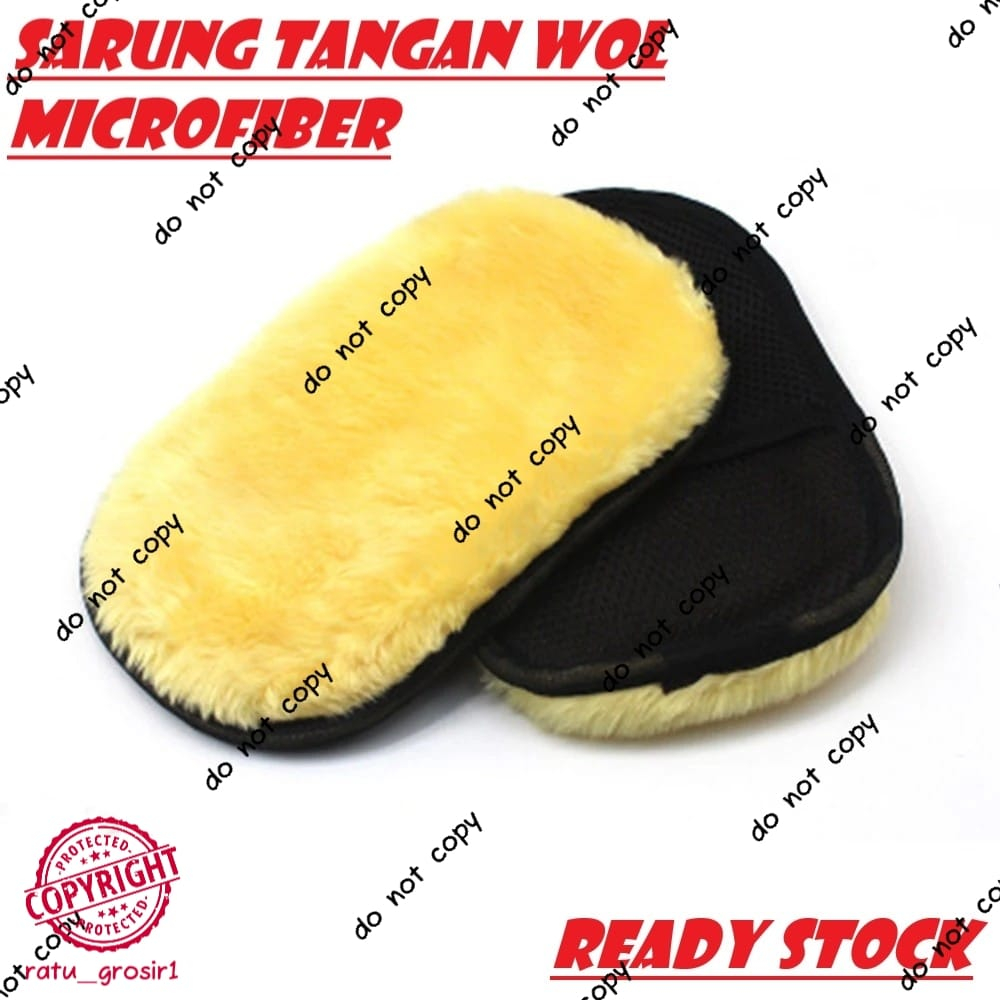 Sarung Tangan Kain WOOL Microfiber Mobil Wax Gloves Motor Exterior Interior