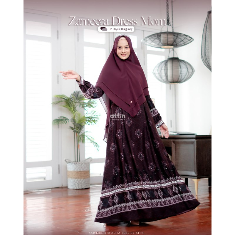 Seragam Keluarga Zameera Couple Family By Attin Gamis Motif Kondangan Model Terbaru Bahan Latifa Pre