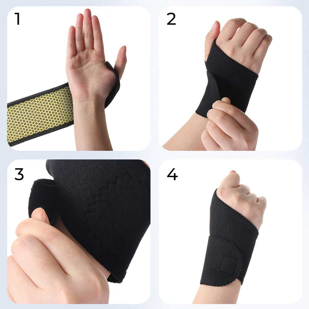 Pelindung Pergelangan Tangan Wristband Self Heating Magnetic Pengaman Tangan Olahraga Material Serat Elastis