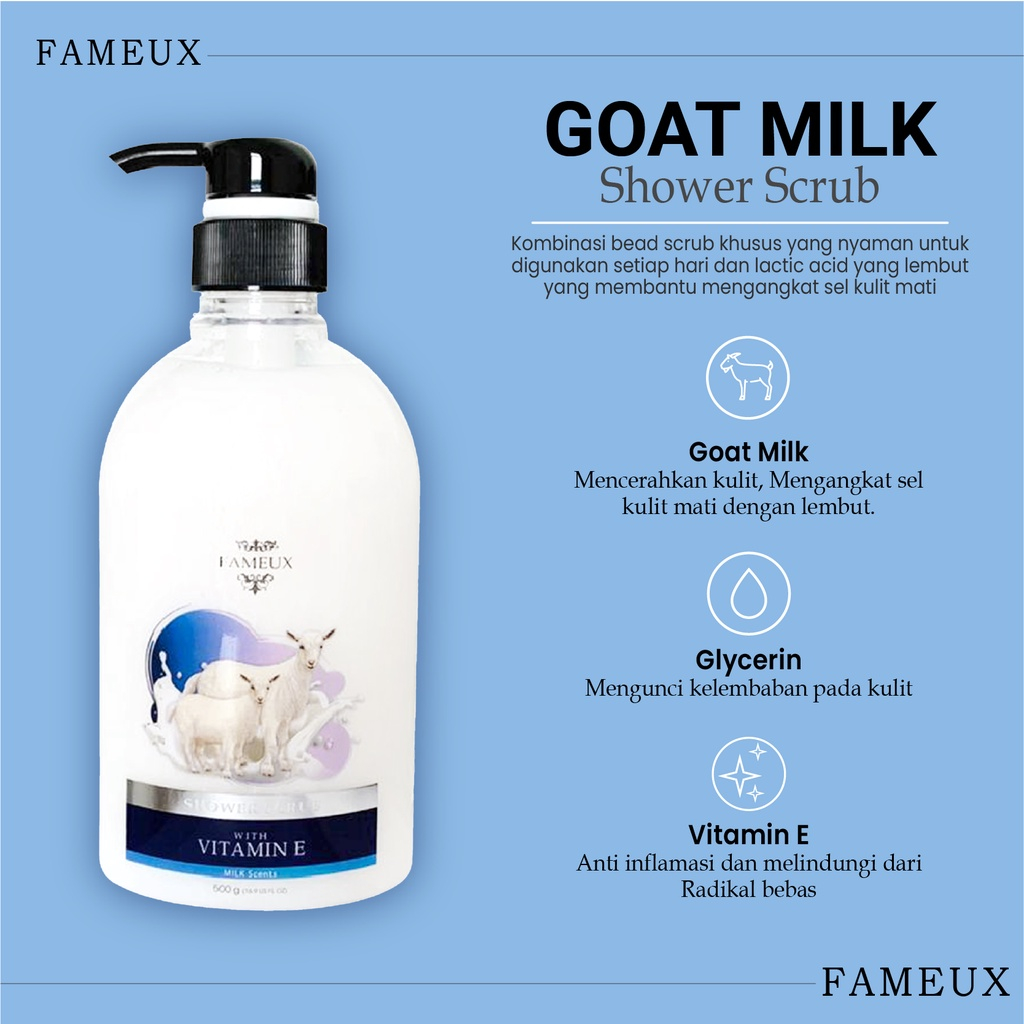 ❤ MEMEY ❤ FAMEUX Whitening Shower Scrub Goat Milk 500ml