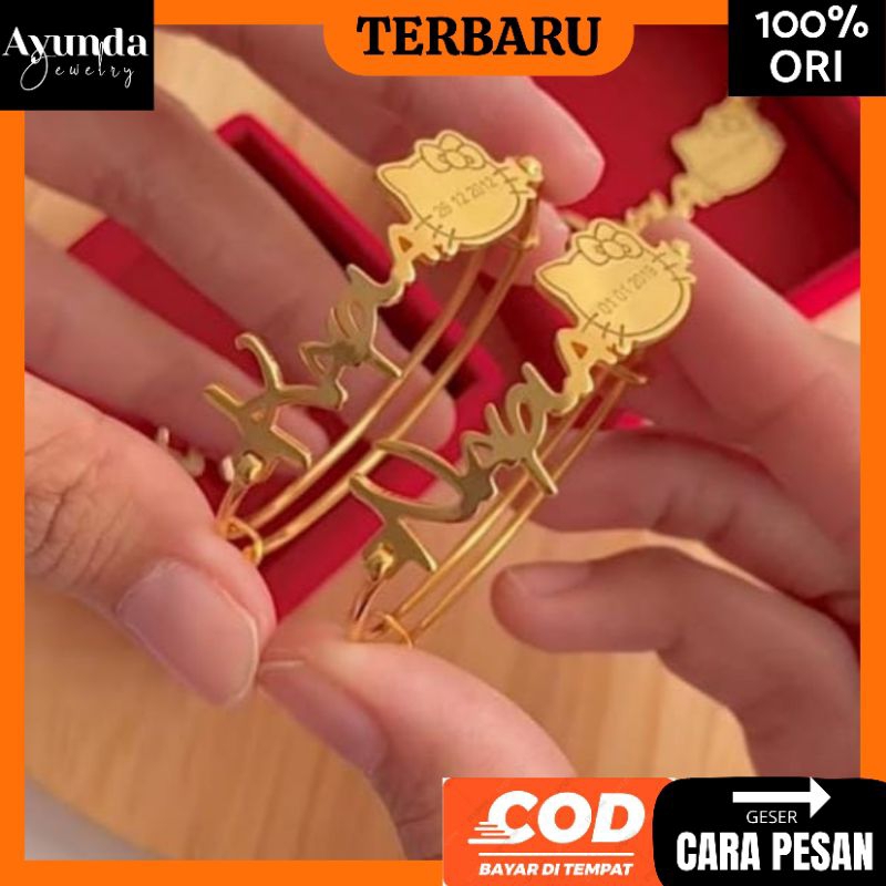 Gelang Nama Anak titanium anti karat Gelang dewasa gelang Mickey mouse