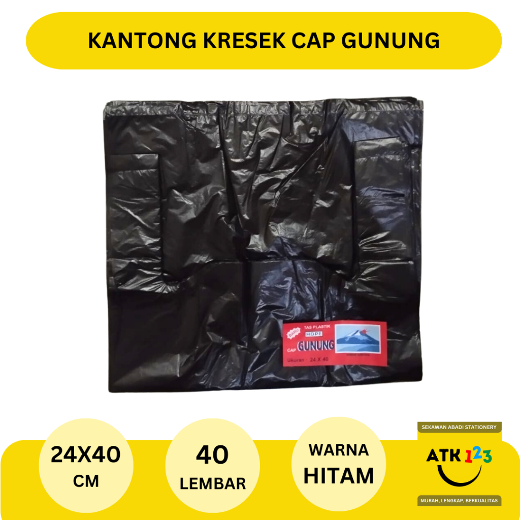 Kantong Kresek Hitam Ekonomis 24x40cm Kantong Plastik Packing Murah