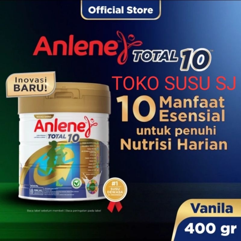 ANLENE TOTAL 10 VANILA 400 GRAM/400GR/VANILLA/TOTAL10