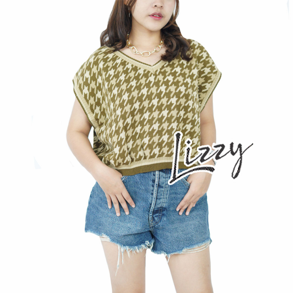 Lizzy - VEST OVERSIZE HOUNDSTOOTH PREMIUM