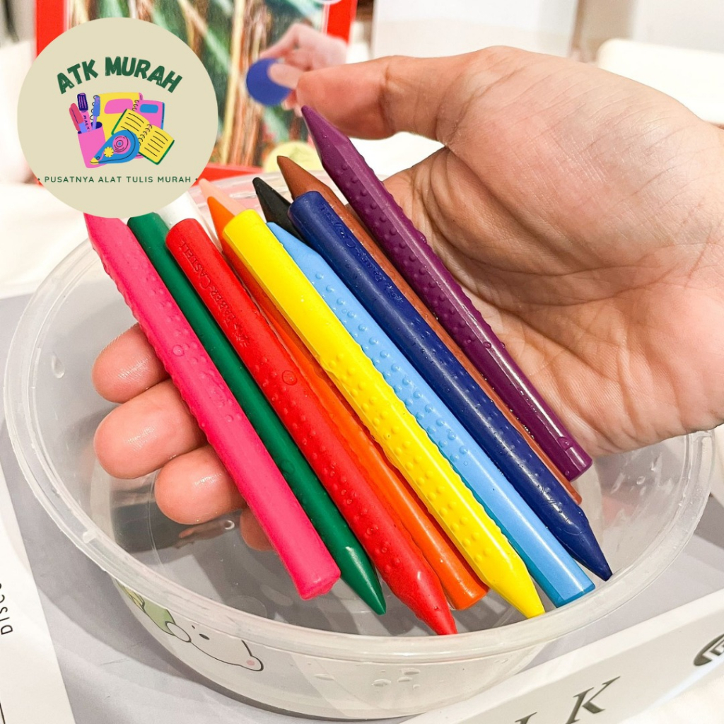

CRAYON ERASEABLE FABER CASTELL isi 12 pcs free rautan dan penghalus COD krayon termurah
