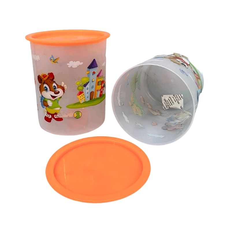 [CLEARANCE SALE] Toples Kue / Food Container / Toples Bulat Gambar 0.6Kg Foodgrade PP5