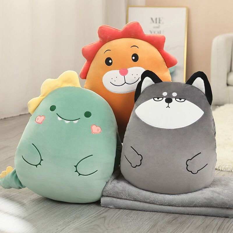 BONEKA BANTAL SELIMUT 2 IN 1 BALMUT TRAVEL BEDCOVER LIPAT ANAK KARAKTER LUCU