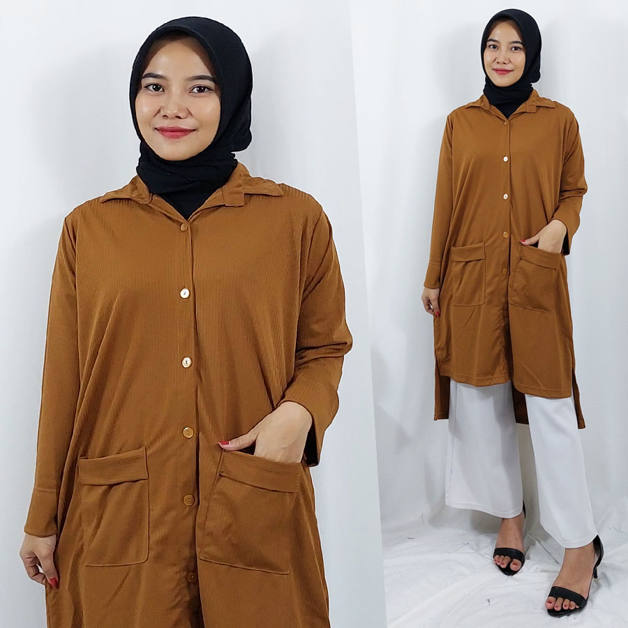 CARLINA NAWA TUNIK BUSUI FRIENDLY SELLA KNIT DRESS WANITA