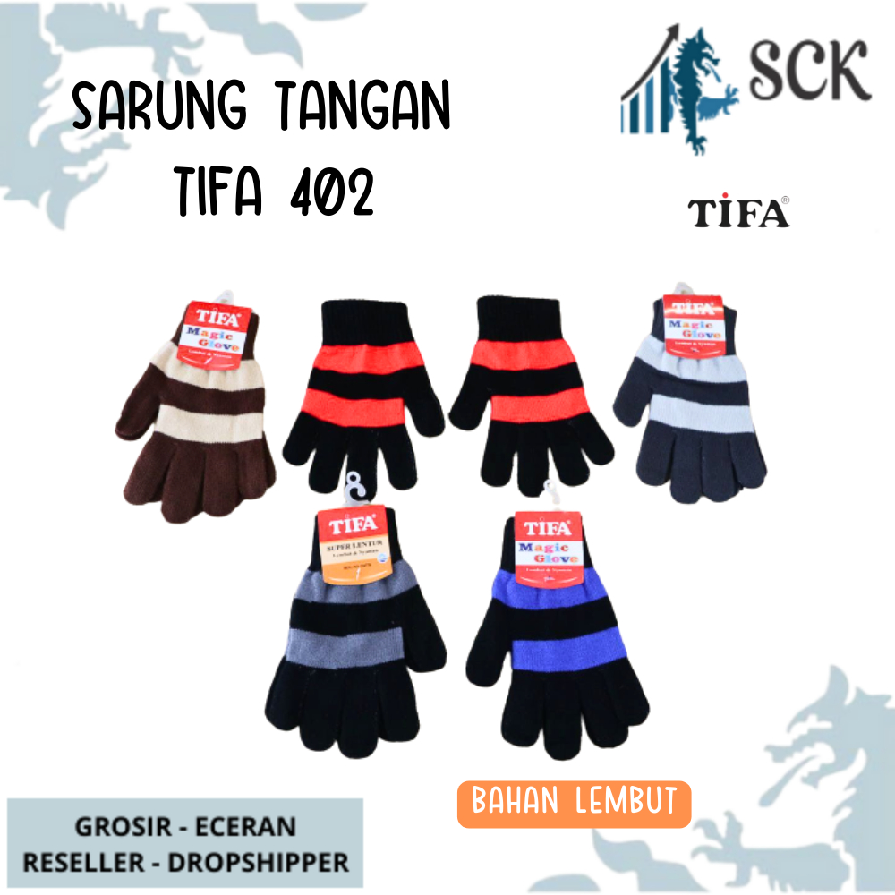 Sarung Tangan TIFA 402 STRIP WARNA / Kaos Tangan Polos TIFA STRIP 402 Dewasa Wanita / Perlengkapan Otomotif - sckmenwear GROSIR