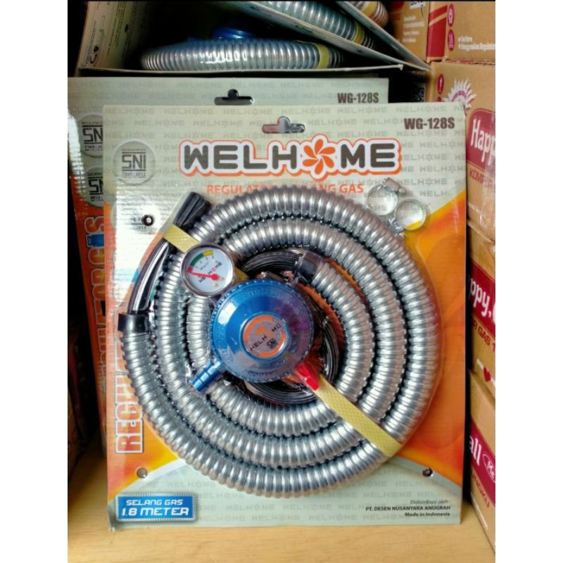 Selang Dan Regulator Kompor Gas Merk Welhome/FAD/KARMEN | SNI | 1.8 Meter BERGARANSI RESMI
