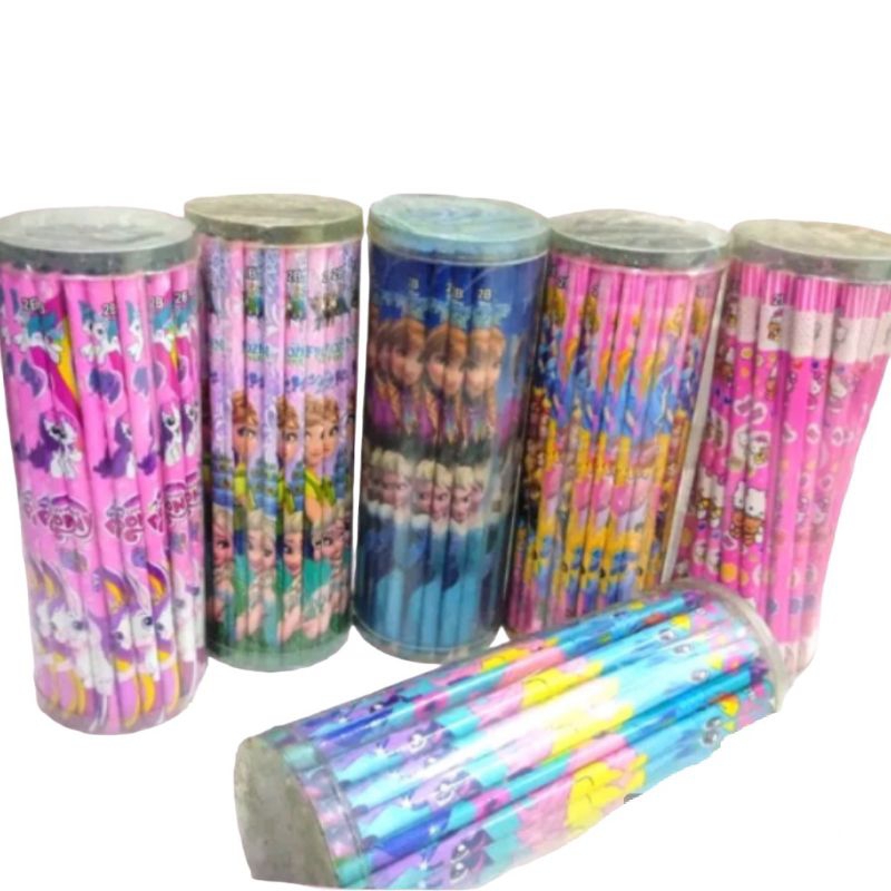 

(6 pcs) Pensil 2B karakter hello kitty, little pony, frozen, princess / pensil 2b hello kitty (6 pcs), little pony (6 pcs), frozen (6 pcs), princess (6 pcs)