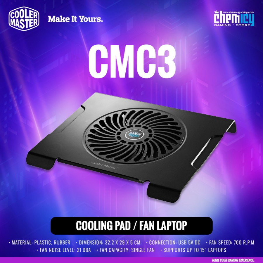 Cooler Master CMC3 / CMC-3 Notepal Cooling Pad / Laptop Fan