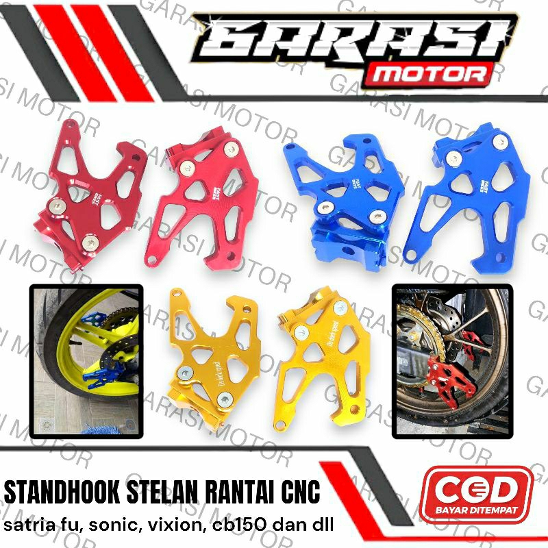 SETELAN RANTAI VARIASI STAND HOOK STANDHOOK STANHOOK STANDHOUK PNP SATRIA FU 150 SONIC VIXION CB CBR