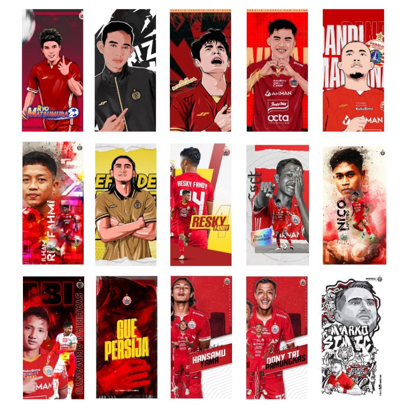 Hiasan dinding Dekorasi Dinding Pajangan pemain persija Jakarta 2023 poster gue Persija