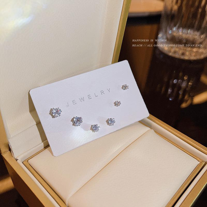 Anting Wanita Diamond Silver Korea Fashion Style Premium Vintage