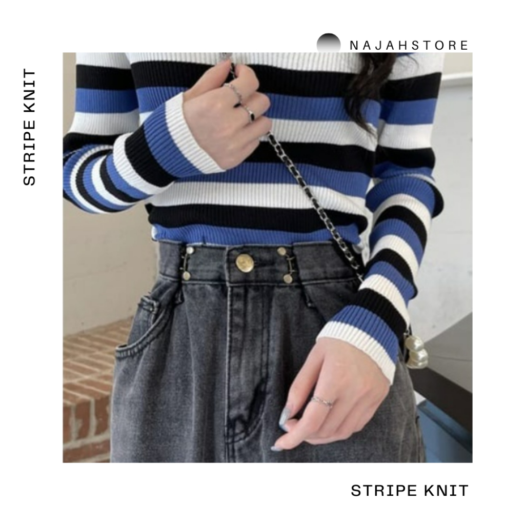 najahstore Stripe inner sweater knit