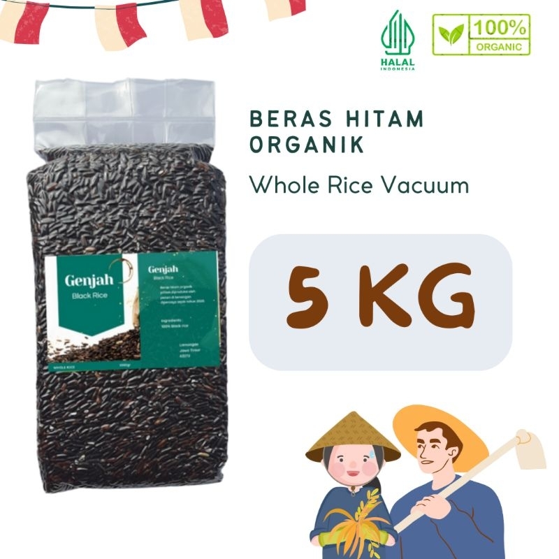 

Beras Hitam Organik 5Kg Pulen non vakum