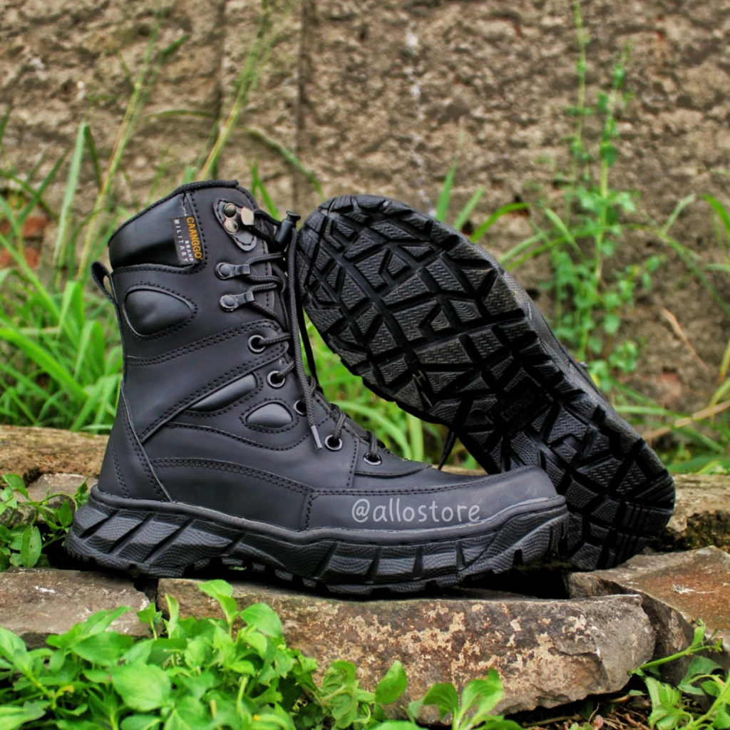 sepatu tactical pria safety pdl tni polri model venom 8 inc pdl satpam hitam telaris original caangg