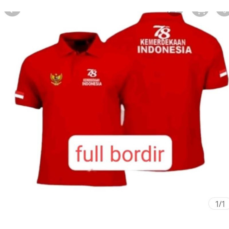 KAOS POLO SHIRT HUT RI KE 78 FULL BORDIR