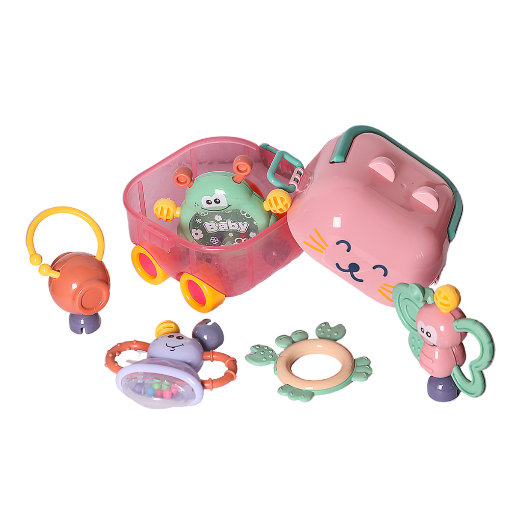 Mainan Baby Play Set Isi Mainan Bayi Kerincingan/Baby Rattle Set Mainan Gigitan Bayi Mainan Sensorik Bayi Mainan Bayi Baby Toys  Mainan Gigitan Bayi Teether  Mainan rattle bayi Baby teether Set mainan bayi  Teether bayi gigitan bayi bpa free