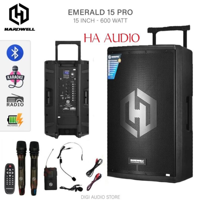 Speaker Portabel Hardwell Emerald 15 Pro