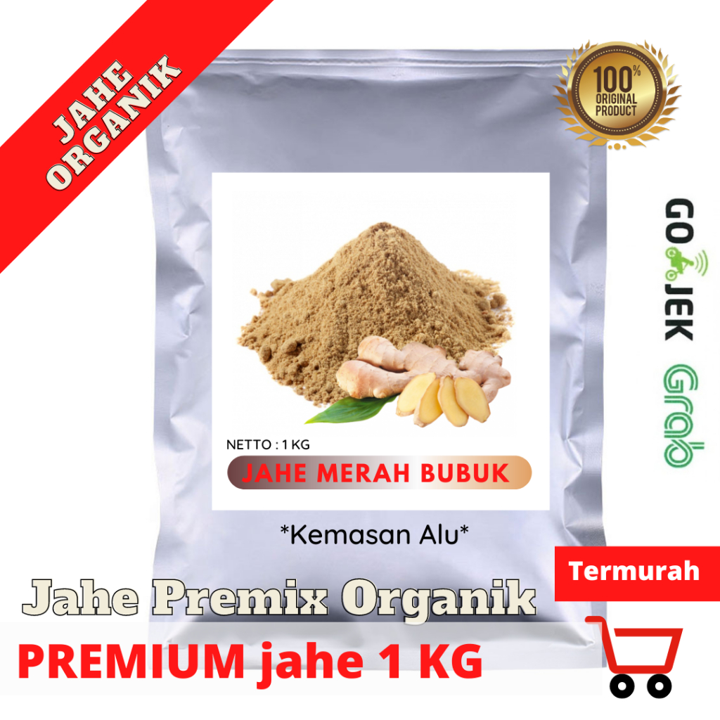 Jahe Merah Bubuk 1Kg Organik Instant Tradisional