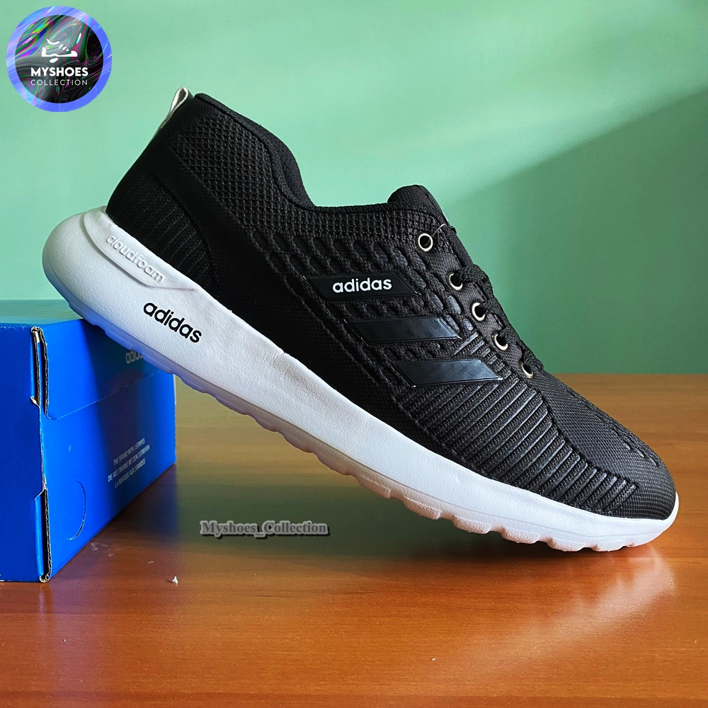 Sepatu Adidas Alphabounce Jumbo Black White Sneakers Pria Hitam Putih Running Sekolah Kerja Kuliah