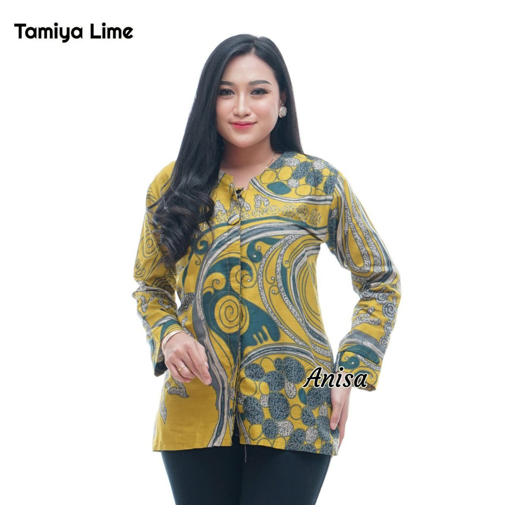 Baju Batik Wanita Modern Atasan Blouse Batik Kerja Kantor Wanita